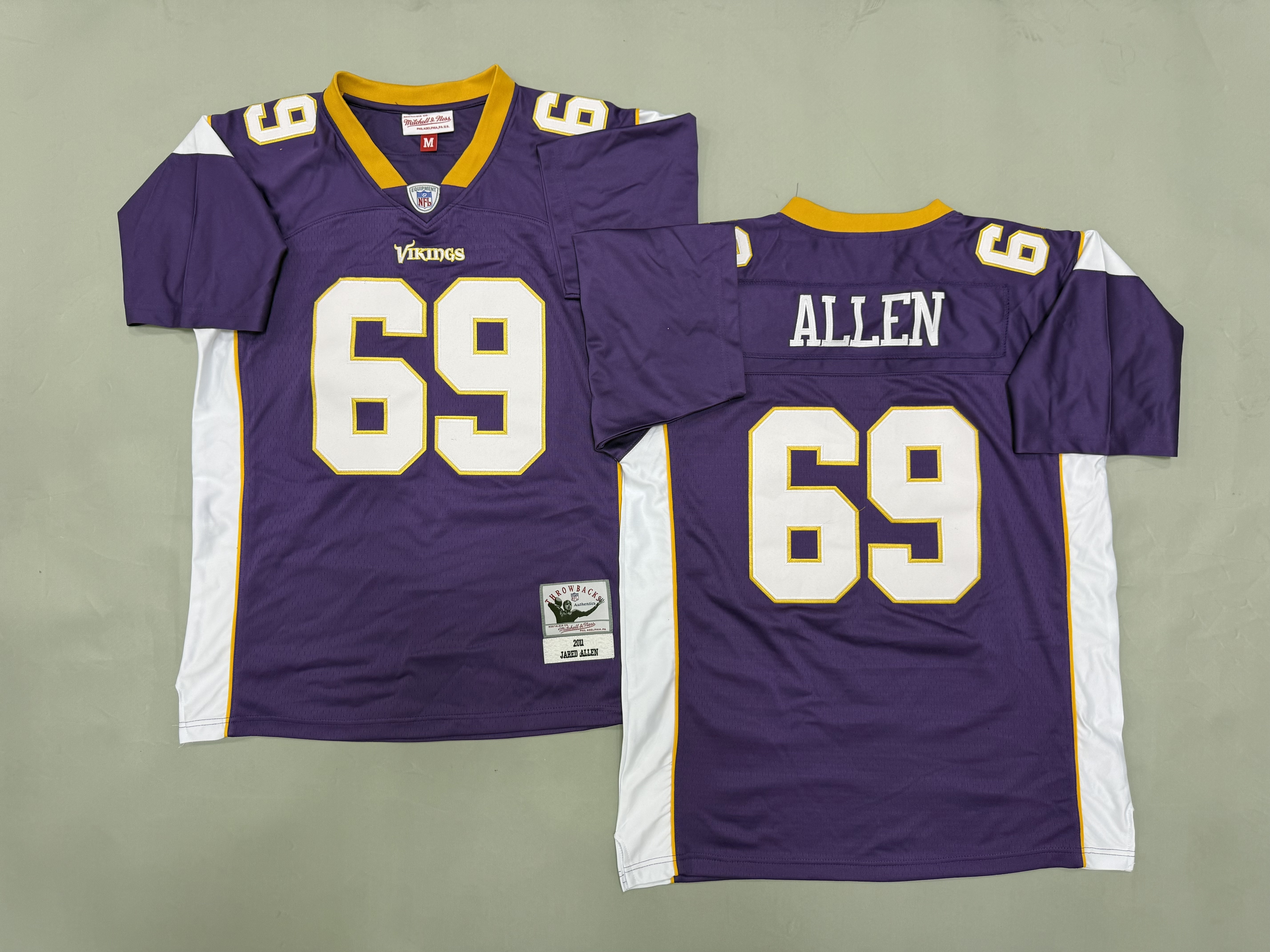Men 2026 Minnesota Vikings #69 Allen Purple Throwback Game NFL Jersey 001->kansas city chiefs->NFL Jersey
